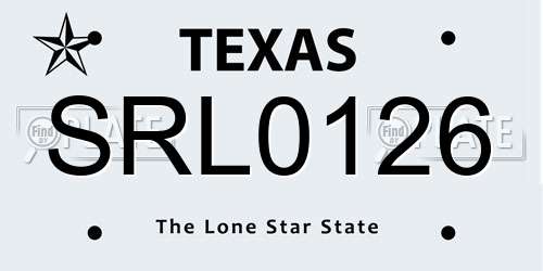 SRL0126 Texas License Plate