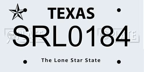 SRL0184 Texas License Plate