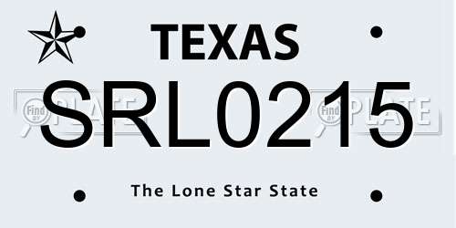 SRL0215 Texas License Plate