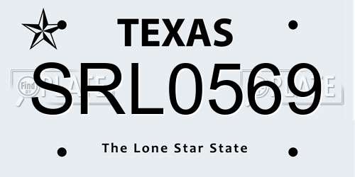 SRL0569 Texas License Plate