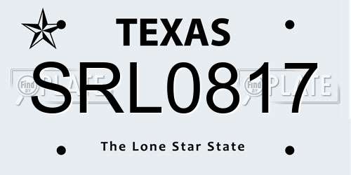 SRL0817 Texas License Plate
