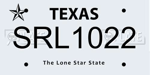 SRL1022 Texas License Plate