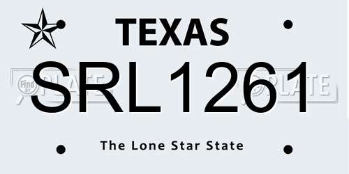 SRL1261 Texas License Plate