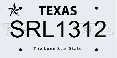 SRL1312 Texas License Plate