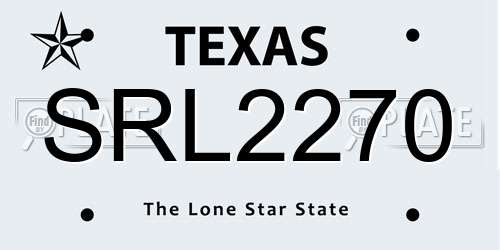 SRL2270 Texas License Plate