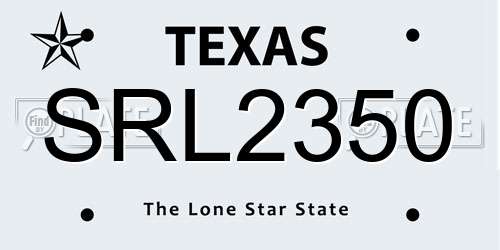 SRL2350 Texas License Plate