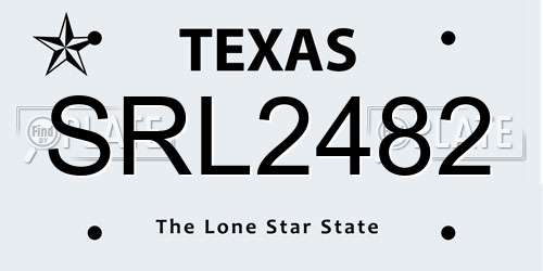SRL2482 Texas License Plate