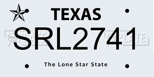 SRL2741 Texas License Plate
