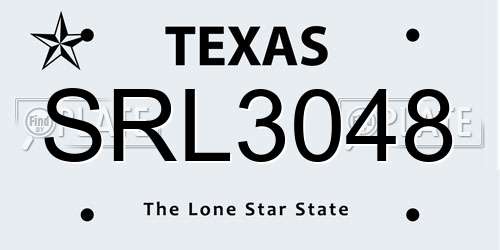 SRL3048 Texas License Plate