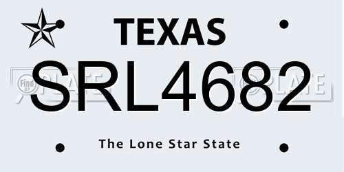 SRL4682 Texas License Plate