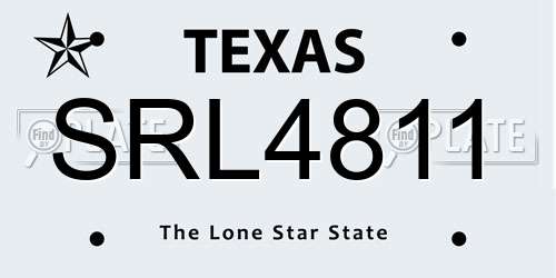 SRL4811 Texas License Plate