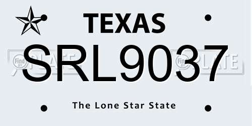 SRL9037 Texas License Plate