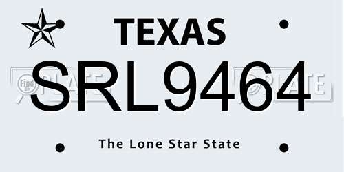SRL9464 Texas License Plate