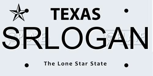 SRLOGAN Texas License Plate