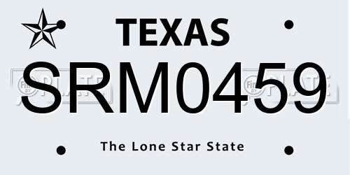 SRM0459 Texas License Plate