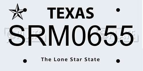 SRM0655 Texas License Plate