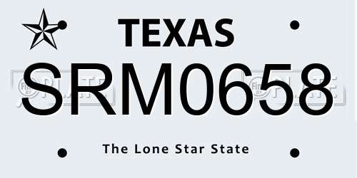 SRM0658 Texas License Plate