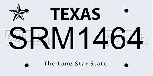 SRM1464 Texas License Plate