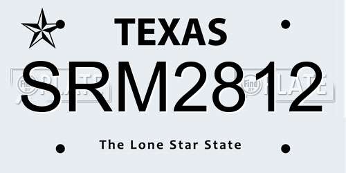 SRM2812 Texas License Plate