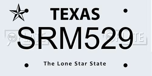 SRM529 Texas License Plate