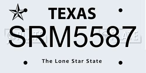 SRM5587 Texas License Plate