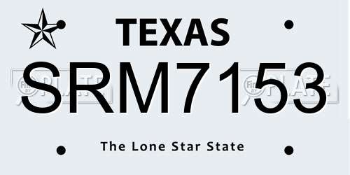 SRM7153 Texas License Plate