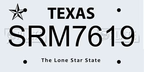 SRM7619 Texas License Plate