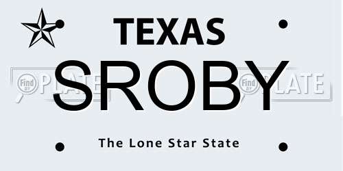 SROBY Texas License Plate