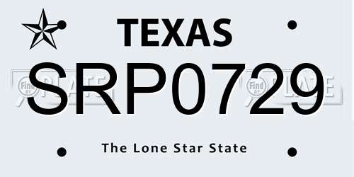 SRP0729 Texas License Plate