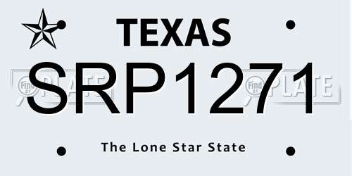 SRP1271 Texas License Plate