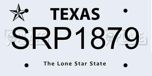 SRP1879 Texas License Plate