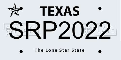 SRP2022 Texas License Plate