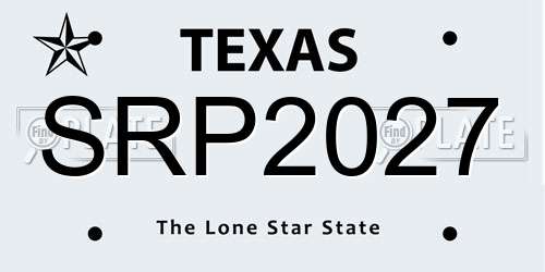 SRP2027 Texas License Plate