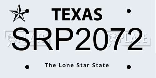 SRP2072 Texas License Plate
