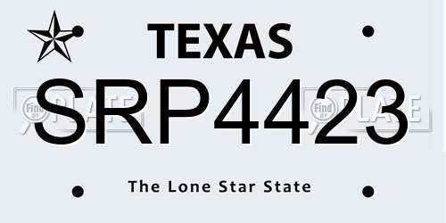 SRP4423 Texas License Plate