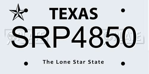 SRP4850 Texas License Plate
