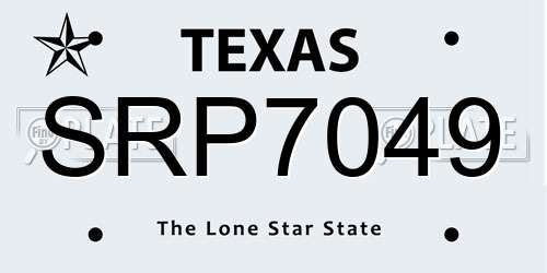 SRP7049 Texas License Plate