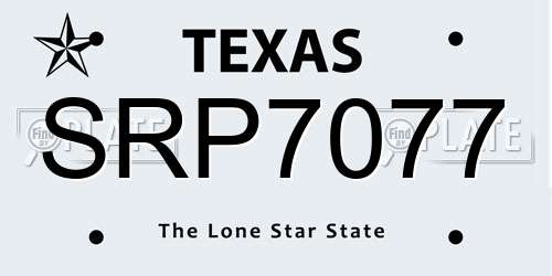 SRP7077 Texas License Plate