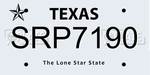 SRP7190 Texas License Plate
