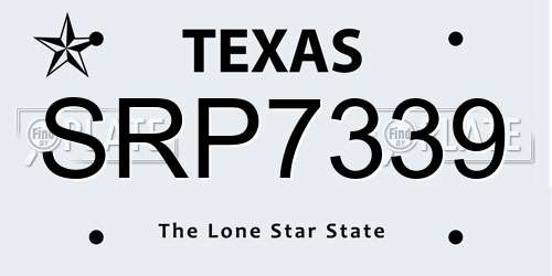 SRP7339 Texas License Plate