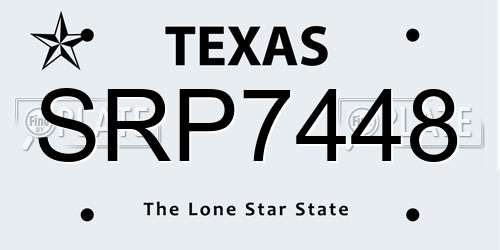 SRP7448 Texas License Plate