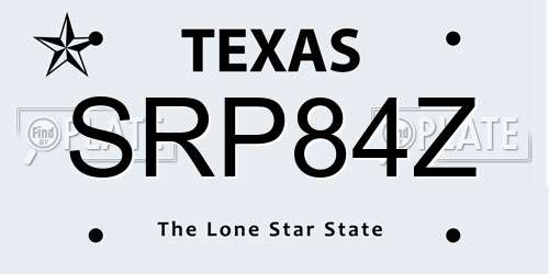SRP84Z Texas License Plate