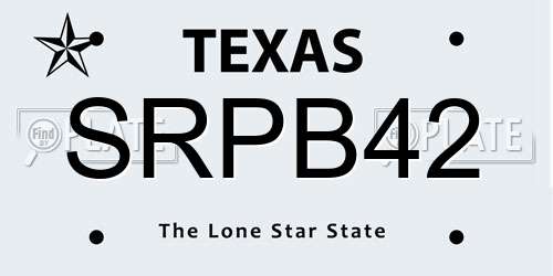 SRPB42 Texas License Plate