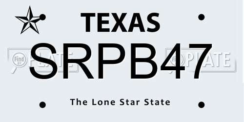 SRPB47 Texas License Plate