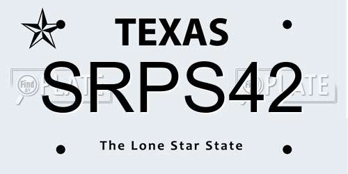 SRPS42 Texas License Plate