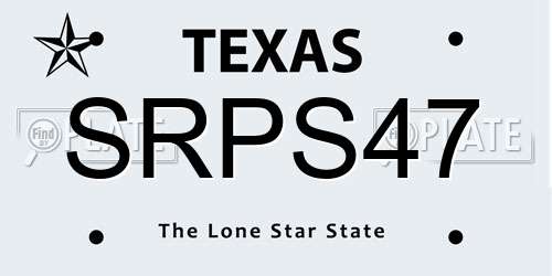 SRPS47 Texas License Plate