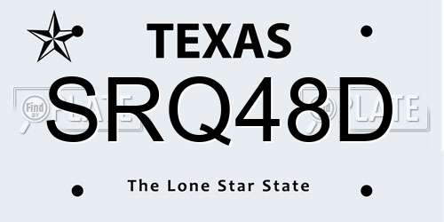 SRQ48D Texas License Plate