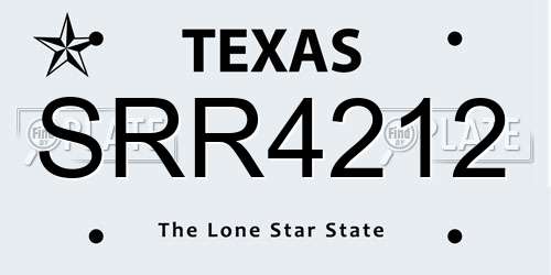 SRR4212 Texas License Plate