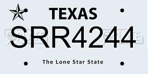 SRR4244 Texas License Plate