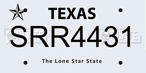SRR4431 Texas License Plate